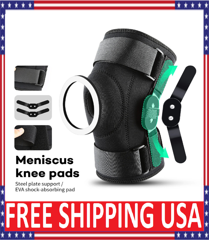 Knee Brace Compression Sleeve Hinged Joint Support Open Patella Stabilizer Wrap