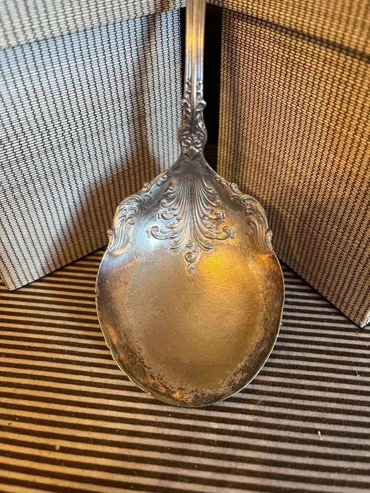 William & Rogers Silver Plate Large Serving Salad Spoon