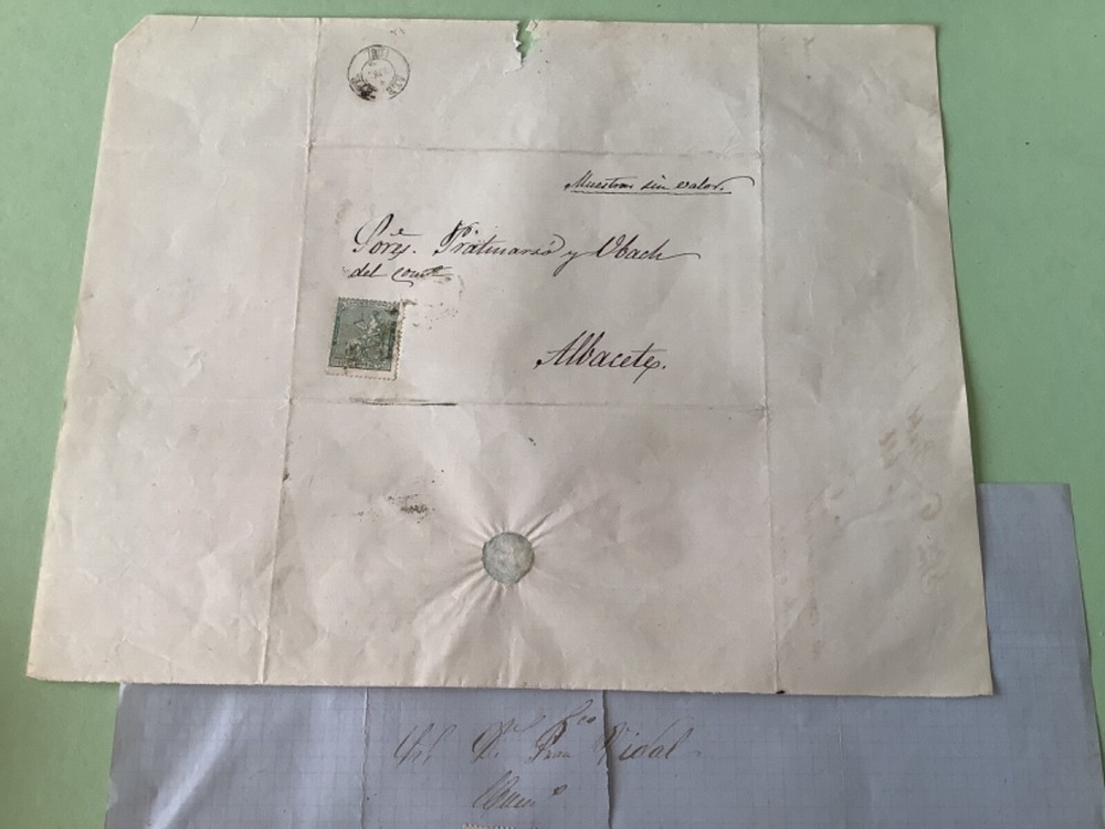 Spain 1873 postal cover 2 items Ref A1829