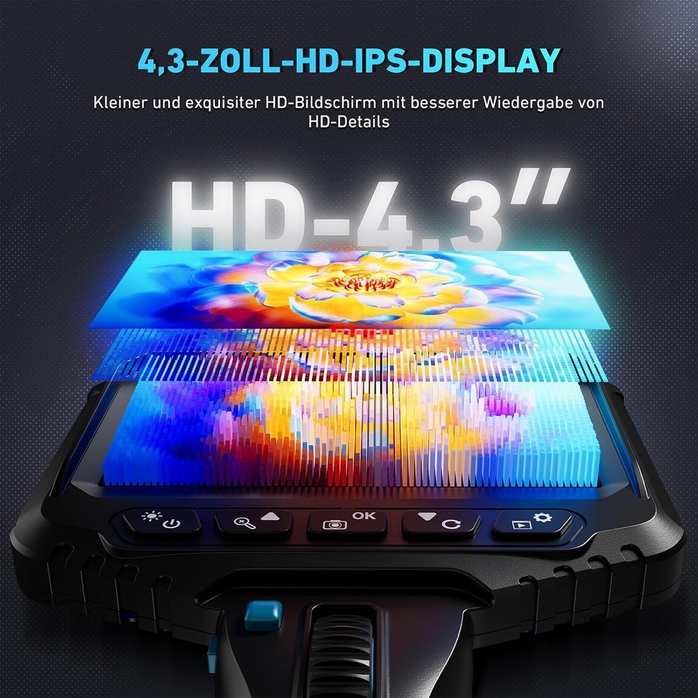 Articulating Borescope Endoscope Camera with Light, 210° Dual-Direction Snake...