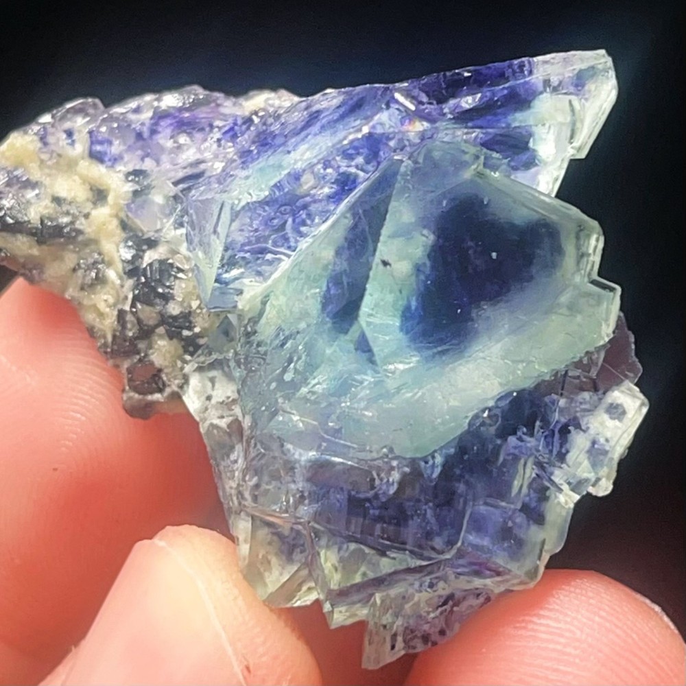 Extremely Top Phantom Cubic Fluorite symbiotic crystals Specimen L6961