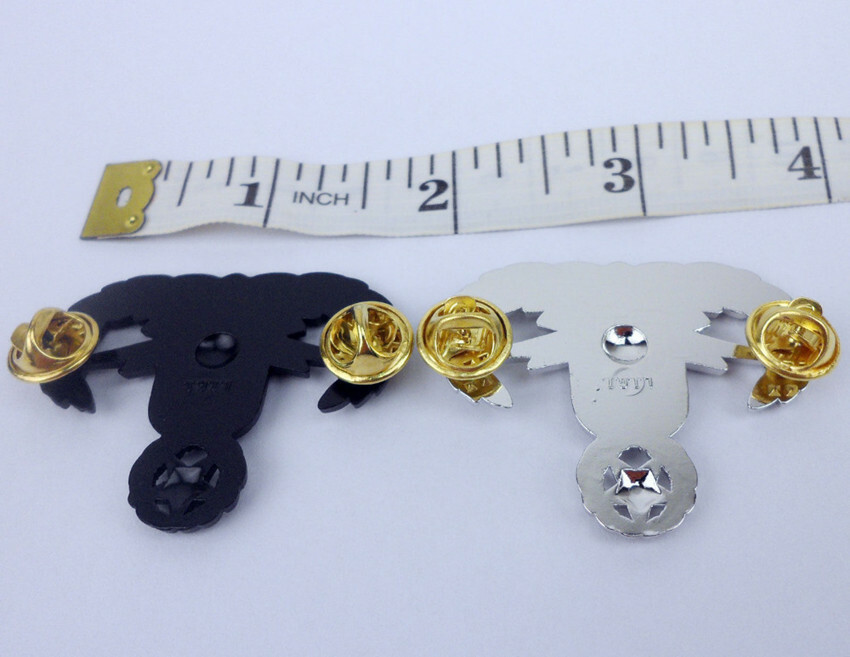 TWO US NAVY MASTER EXPLOSIVE ORDNANCE DISPOSAL EOD BADGE INSIGNIA PIN