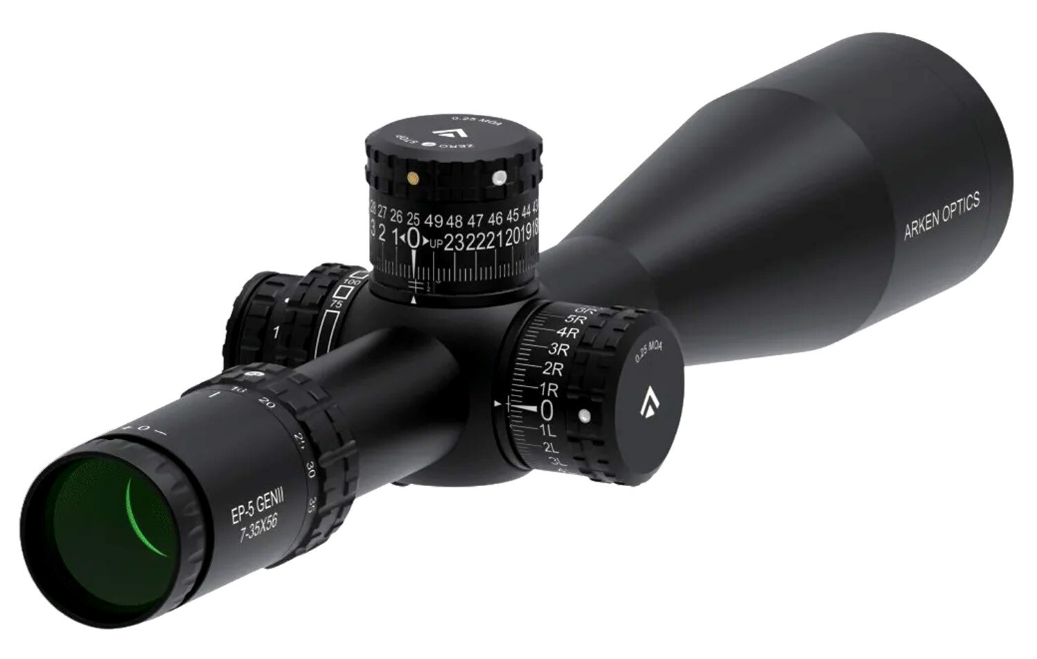 Arken Optics EP5 GENII 7-35X56 FFP MOA VPR Illuminated Reticle with Zero Stop
