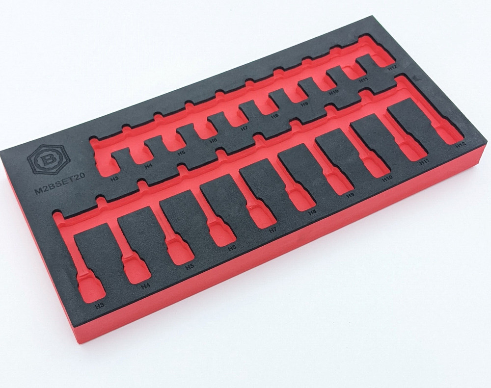 EVA shadom tool control foam 3/8" dr. deep & std allen hex socket storage tray