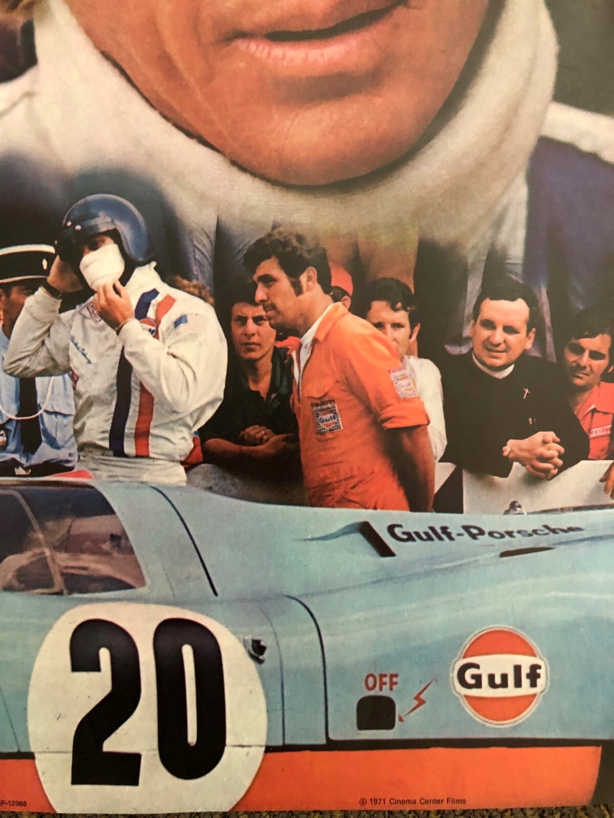 Le Mans 1971 Steve McQueen Original 22x17 Porsche Auto Racing Movie Poster RARE