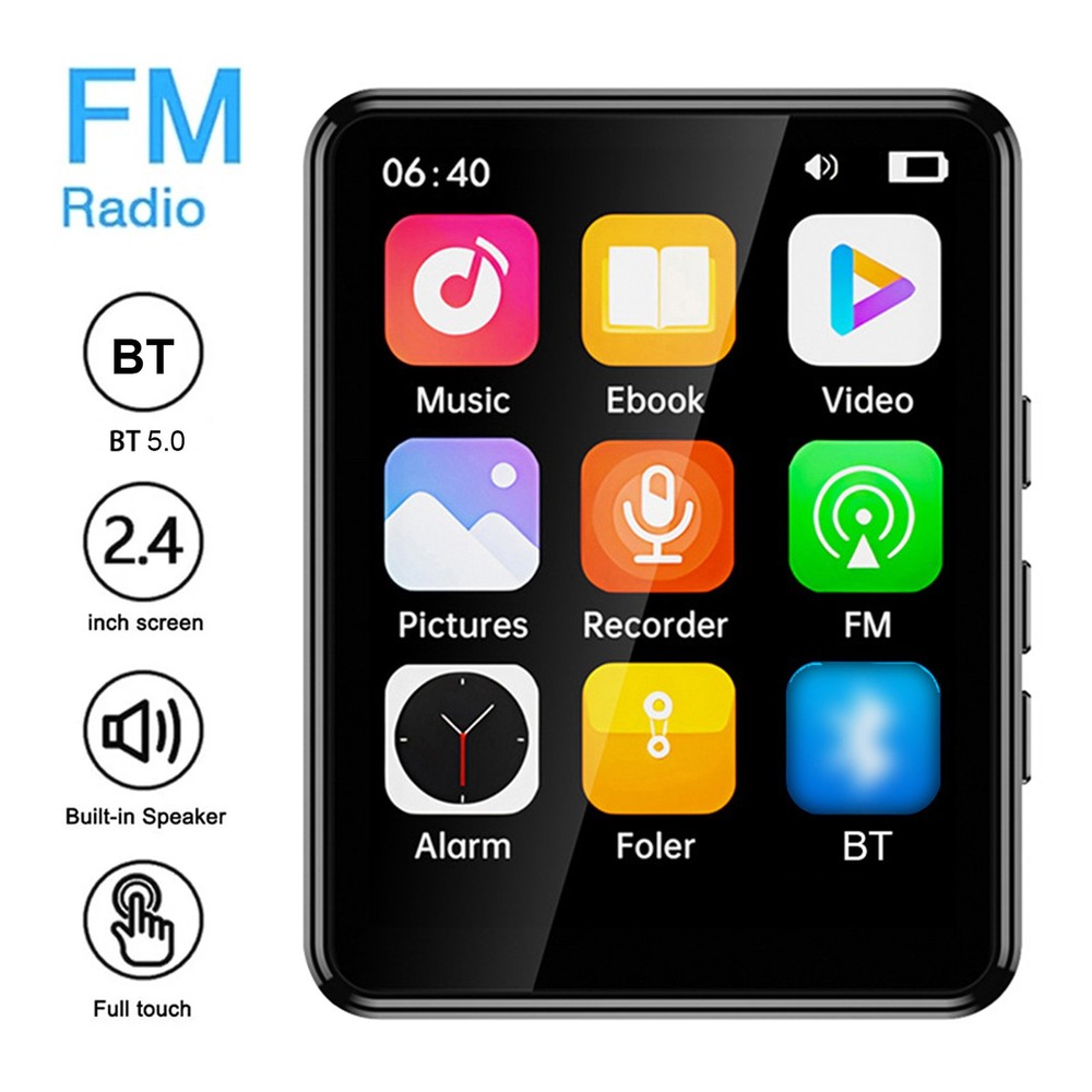 2.4 Inch Touch Screen MP3 Player With BT Speaker For E-book Reading FCSV
