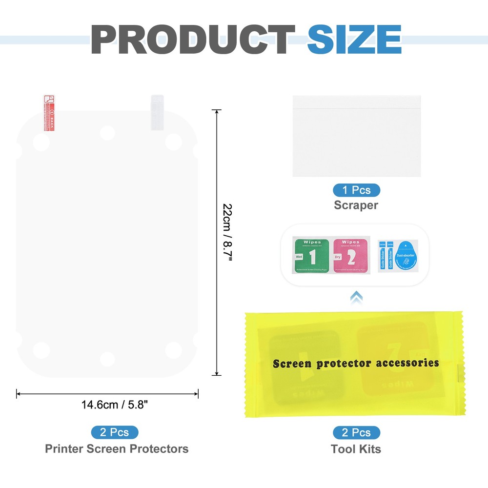 2Pcs Printer LCD Screen Protector, 9.5" Scratch-Resistant Protective Films