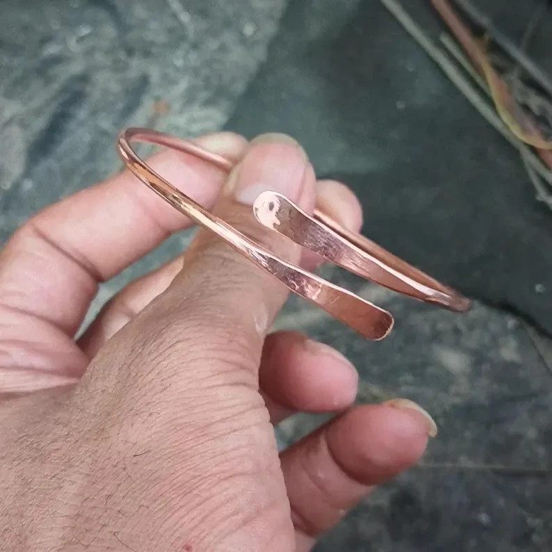 Solid Pure 100% Copper Adjustable Handmade Statement Unisex Bangle All Size P30