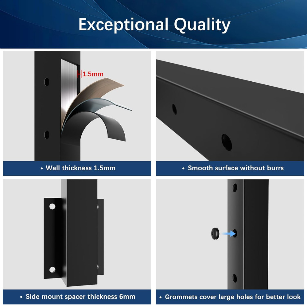 36" Side Mount Cable Railing Post - Stainless Steel Deck Kit, Black