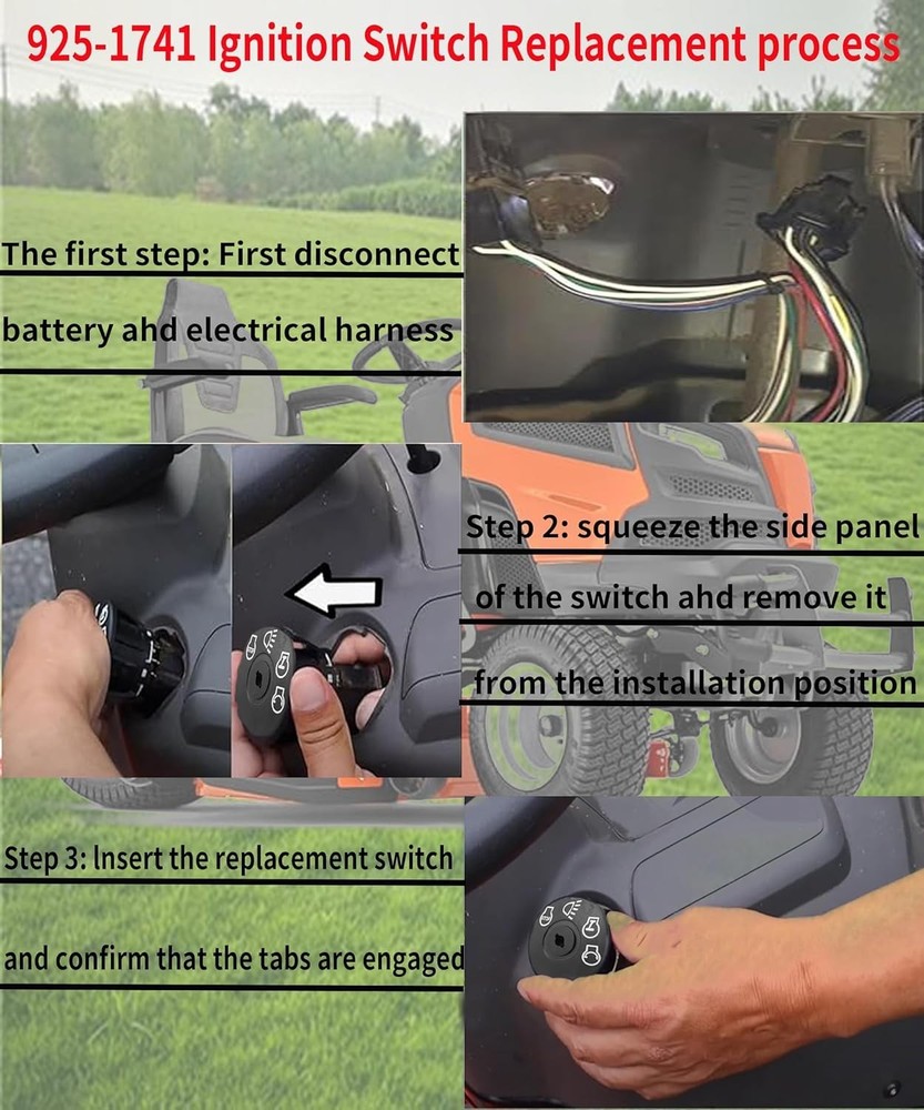 Ignition Switch with Key 4-Position 7-Terminals Compatible black