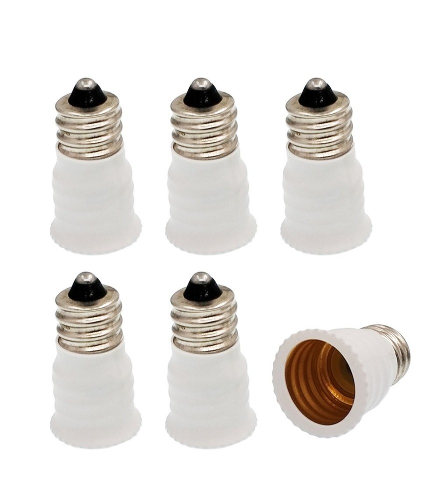 6pcs E12 to E14 Adapter, Lamp Socket Adapter, Lamp Holder LED Bulb Base Adapt...