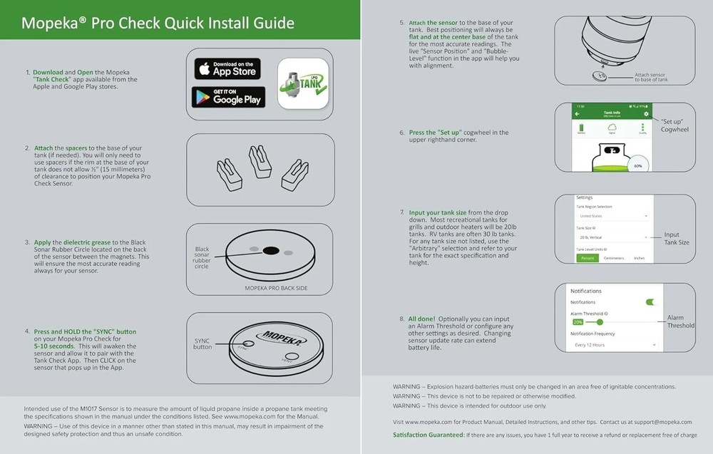 Pro Check Sensor - Wireless Propane Tank Magnetic Sensor Level Indicator - Pr...