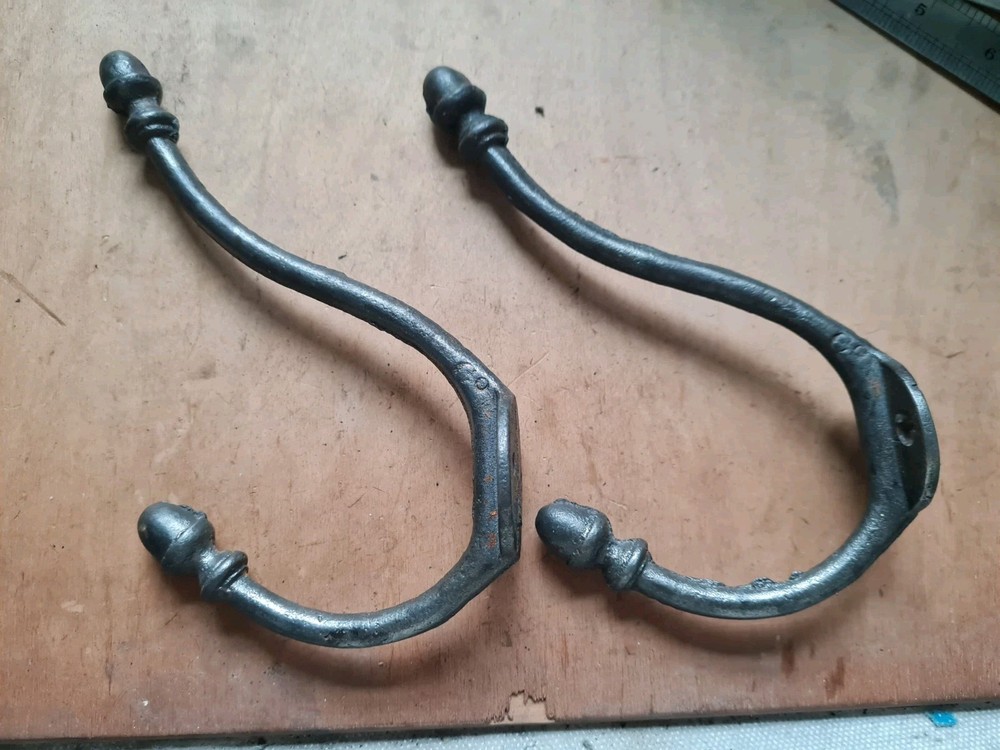 Two Vintage Cast Iron Coat /Bag/ Hat/ Hooks