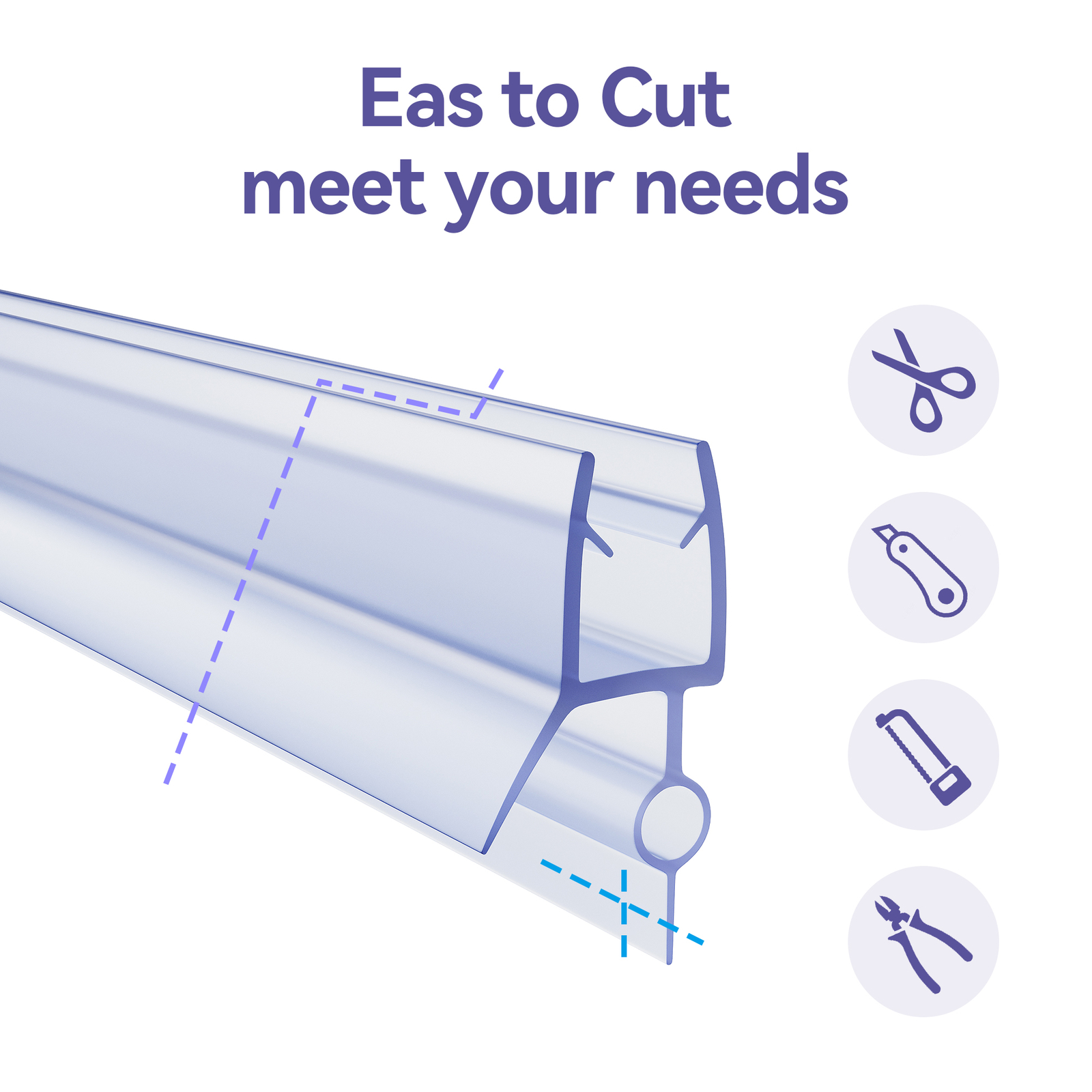 2-Pack Shower Door Bottom Seal (1/4")-Inch Glass, 28" Length - Shower Door Sweep