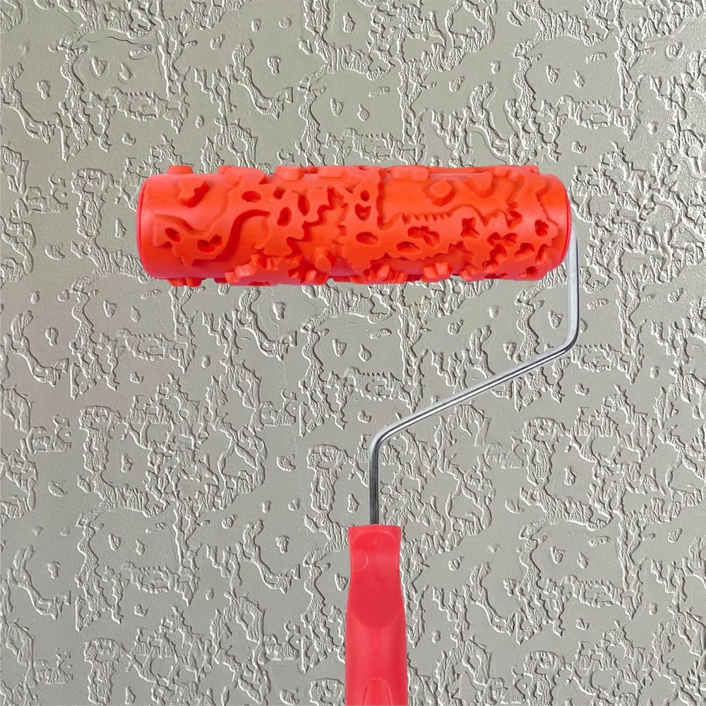 7'' Patterned Roller for Wall Decoration Classic Brick Embossing Texture Rubber