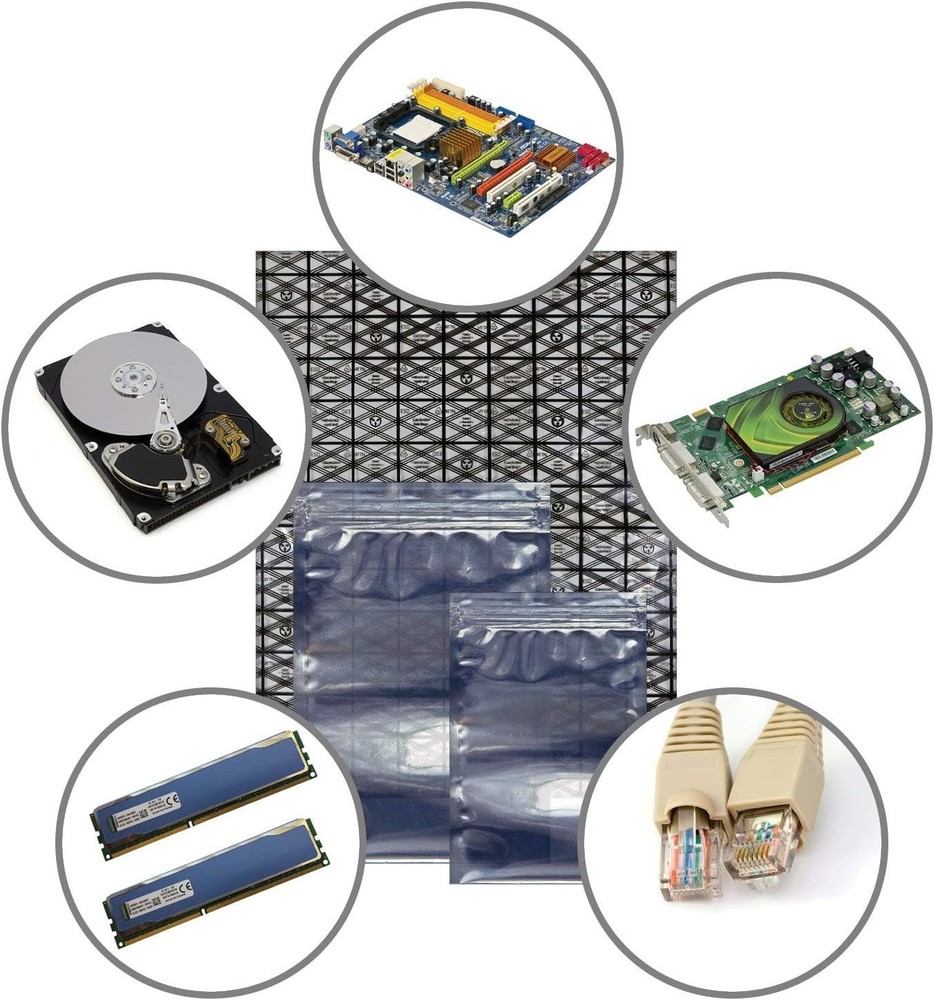 Durable ESD Shielding Antistatic Bags Set - 40 Assorted Sizes for Electronics