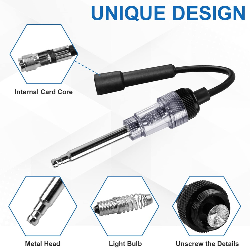 2PCS Inline Spark Plug Testers, Small Armature Diagnostic Detector Tool for Car