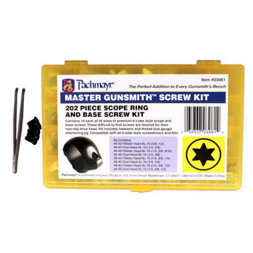 Pachmayr Master Gunsmith 202 Piece Scope Ring & Base Screw Kit-03061