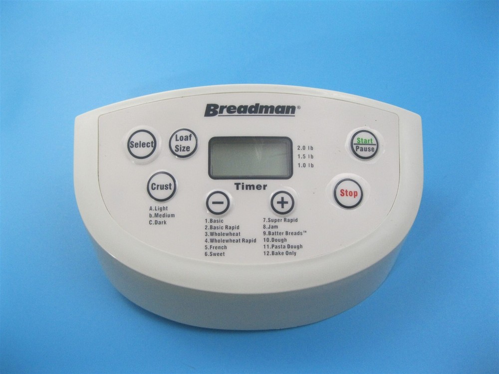 Breadman TR555LC TR555 Bread Machine Maker Control Panel Replacement Part