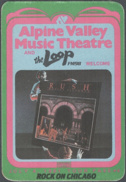 Rush Backstage Pass - 1981 Cloth Radio Pass