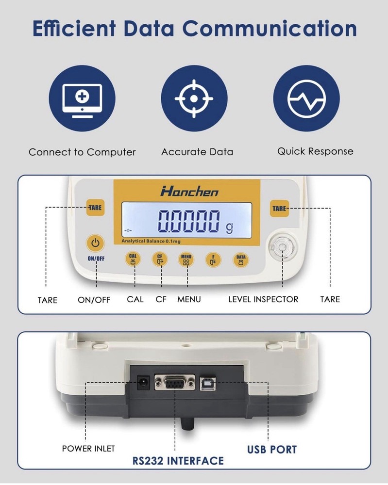 Hanchen Electronic Analytical Balance 220g Precise Digital Scale 8 Unit Options!