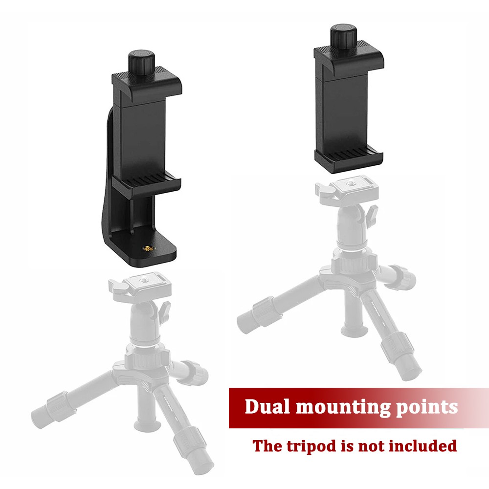 360° Phone Holder/Vertical and Horizontal Tripod Mount Adapter Rotatable Bracket