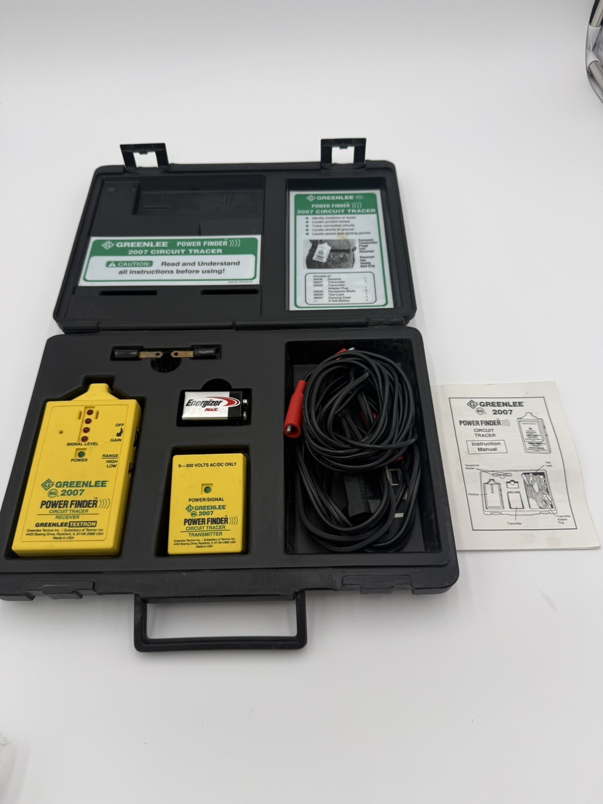 GREENLEE 2007 Power Finder Circuit Tracer Receiver Transmitter Set Works Great