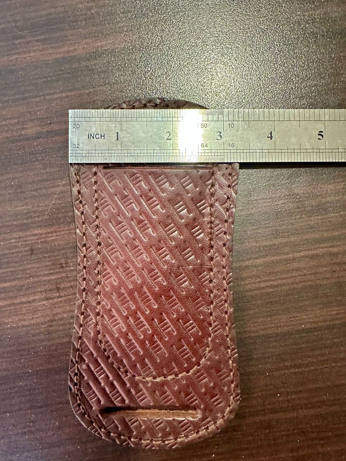 HAND MADE PURE LEATHER ENGRAVED HORIZONTAL SHEATH FOR FOLDING POCKET KNIFE 110