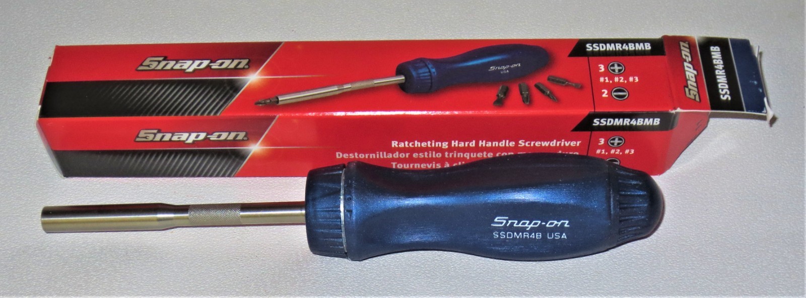 *NEW* Snap-on BLUE Ratcheting Screwdriver SSDMR4BMB *BLUE METALLIC HANDLE* NEW!