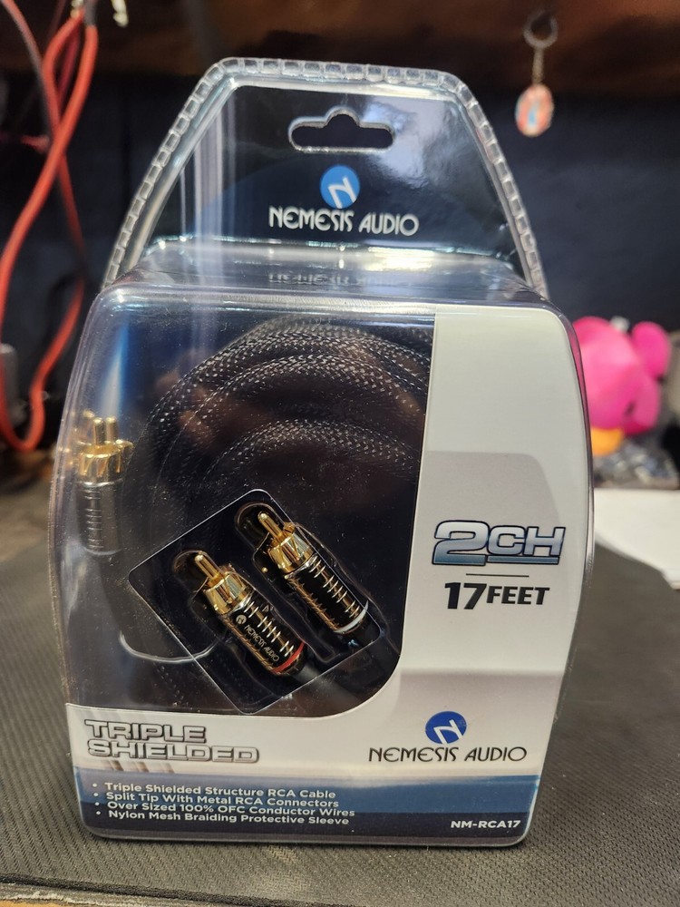 Nemesis Audio 2 Channel Triple Shielded Copper RCA Cable 17' Interconnect