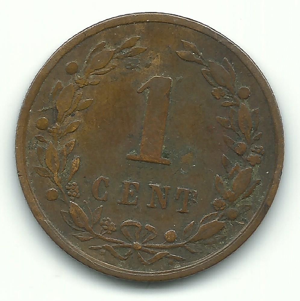 BETTER GRADE 1878 NETHERLANDS ONE CENT COIN-JUL460
