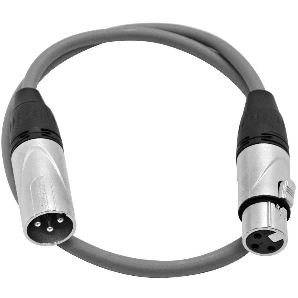 Gray 2 Foot XLR Patch Cable SAXLX-2