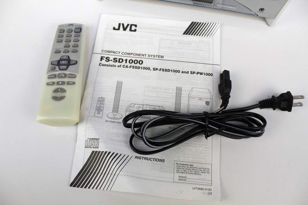 JVC FS-SD1000 Compact Component System CD Player with Remote