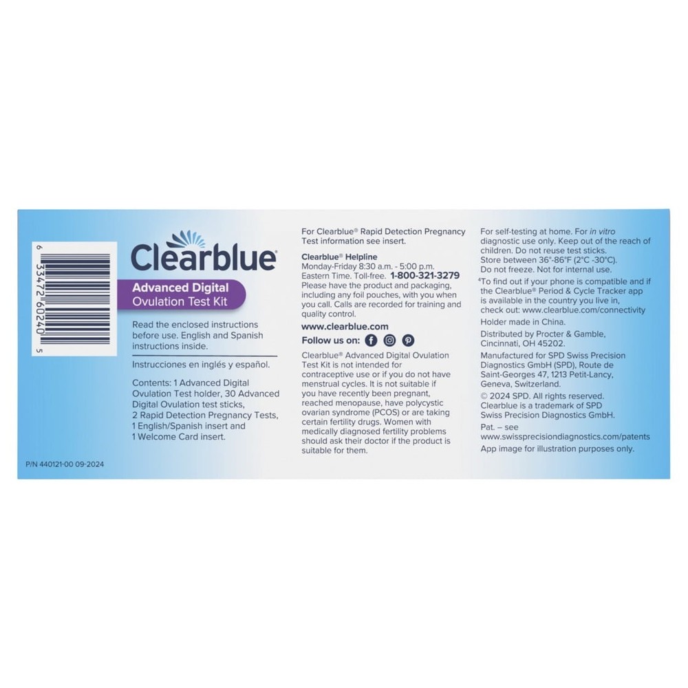 Clearblue Advanced Digital Ovulation Test Kit, 32Ct