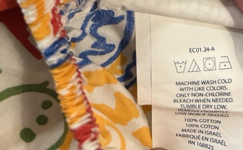 Brooklinen Crib Fitted Sheet Multi JUNGLE Pattern Cotton EUC!