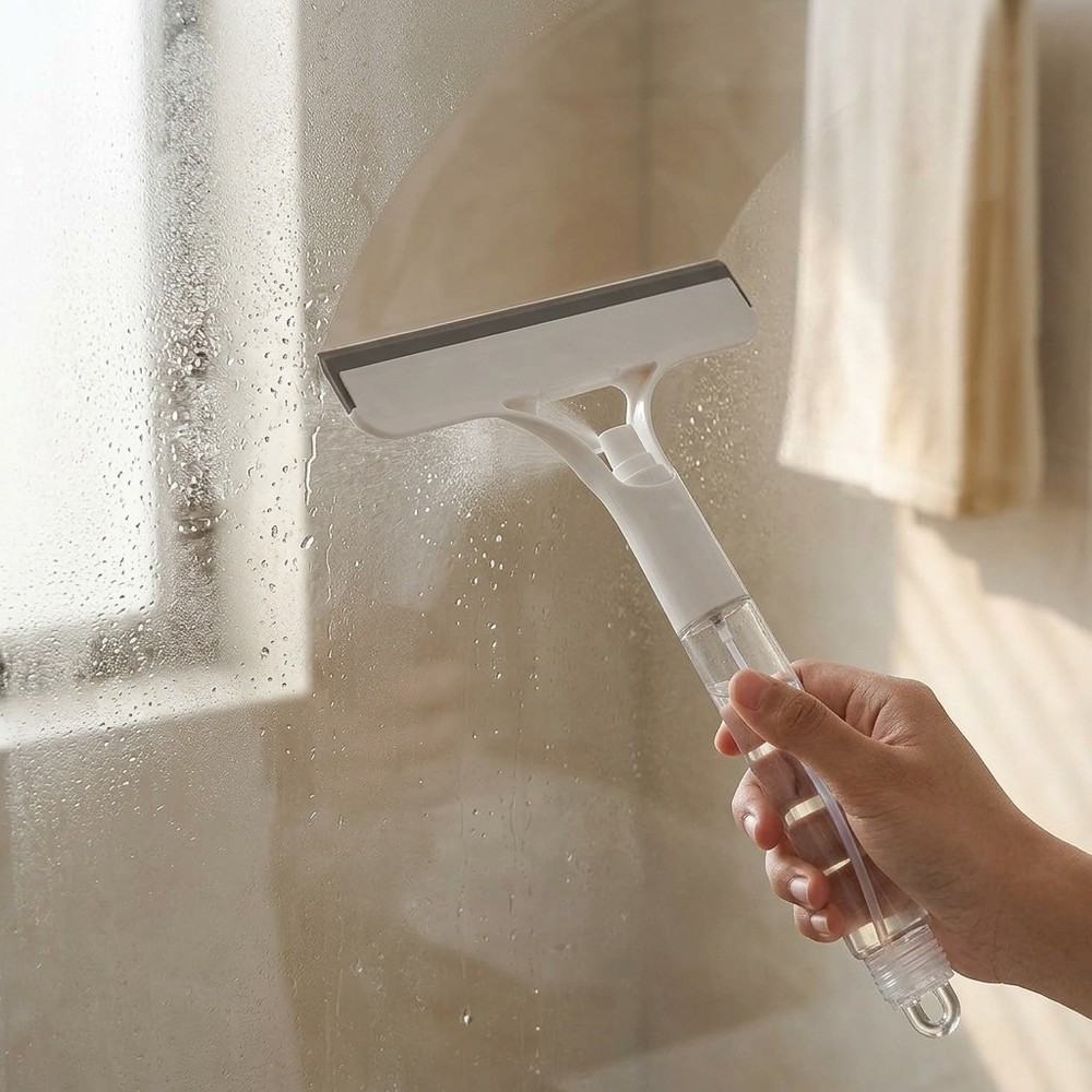 Home Window Mirror Cleaning Tool White Multi-Function Glass Squeegee