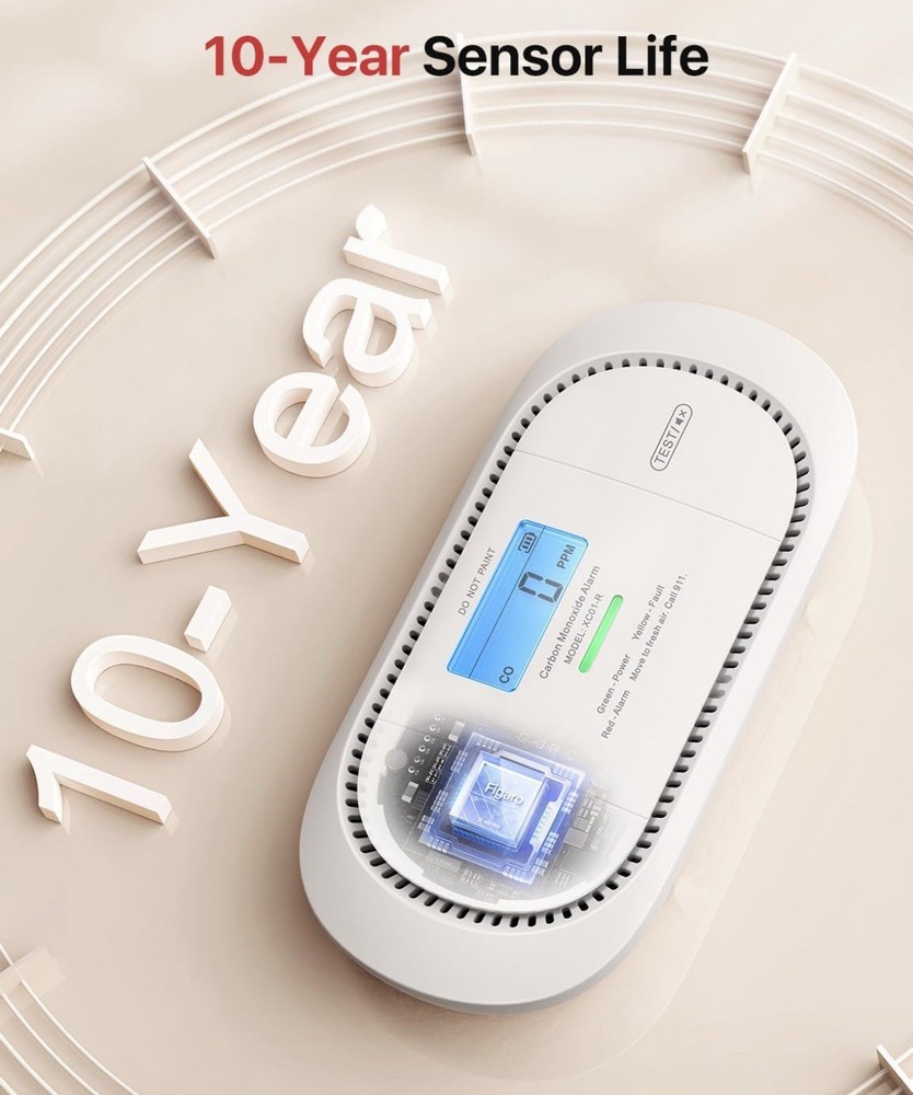 X-Sense CO Detector W/ Digital LCD Display Replace Battery