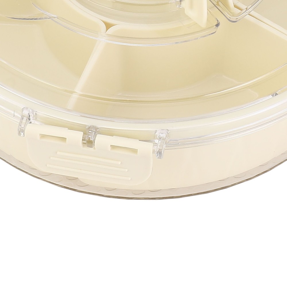 6 Compartment Compact Rotating Snack Tray Storage Container 360° Rotatable