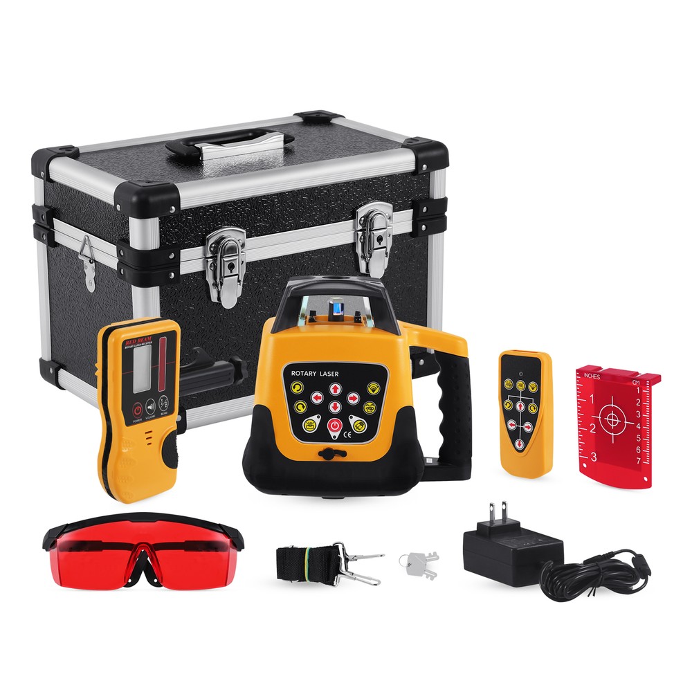 Self-Leveling 360° Rotary Rotating Red Laser Level Tool Kit Automatic 500m Range
