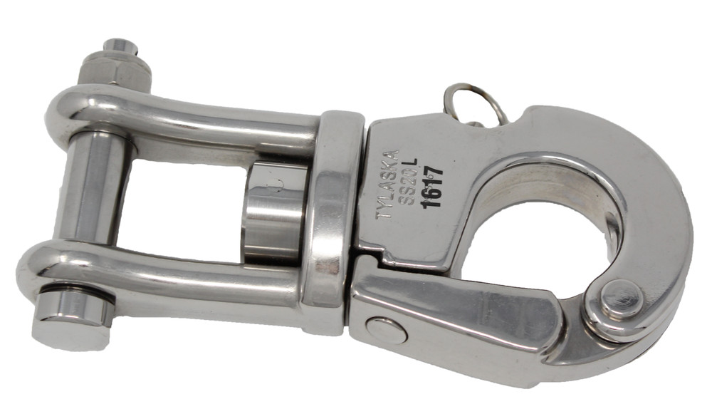 Tylaska SS20L Stainless Lifting Hook, clevis bail, 2000 kg rated load