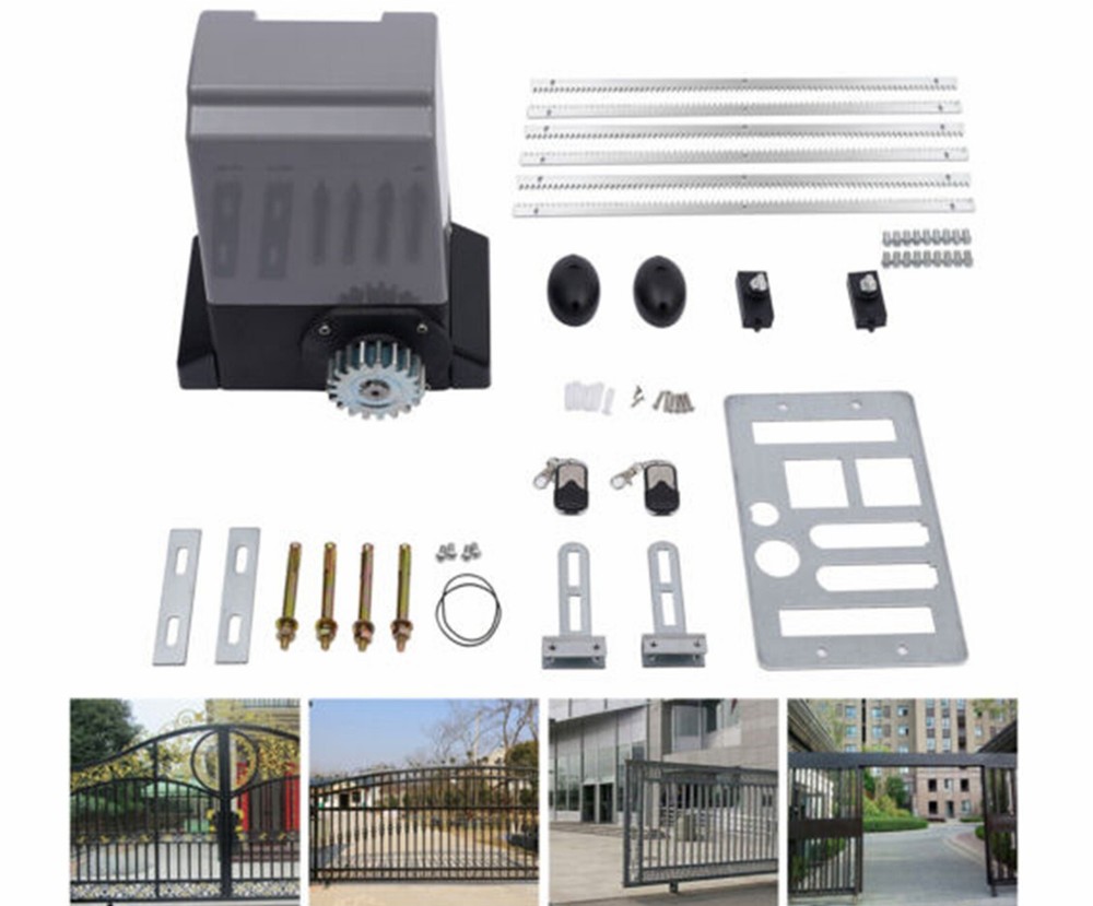 4400lbs Automatic Sliding Gate Opener Motor with 2 Remote Controls