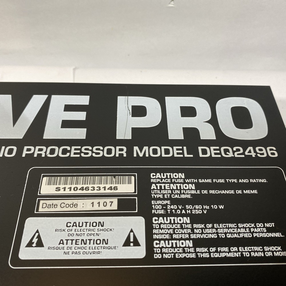 Behringer Ultracurve Pro DEQ2496 2-channel Equalizer and Mastering Processor