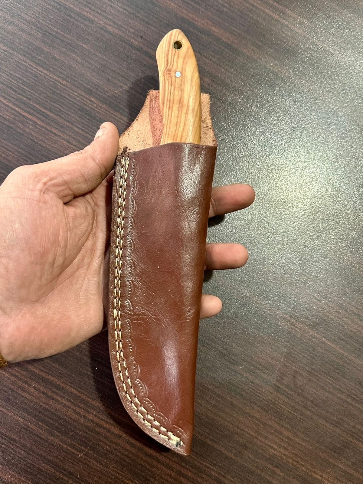 CUSTOM HANDMADE PURE COW LEATHER SHEATH FOR FIXED BLADE KNIFE 8" to 10" BLADE