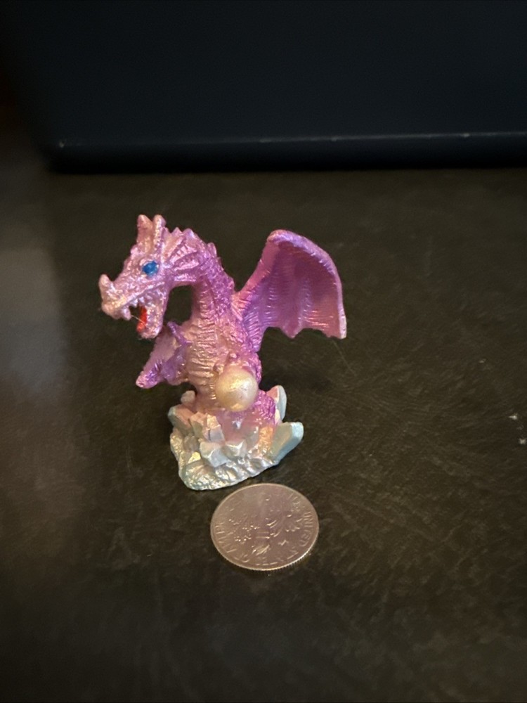Tiny Pink Dragon With Pearl Detailed