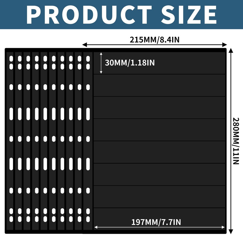 10 Sheets 20 Pages Postage Stamp Album Pages, 8 Pockets 7.7X 1.18in Stamp Col...