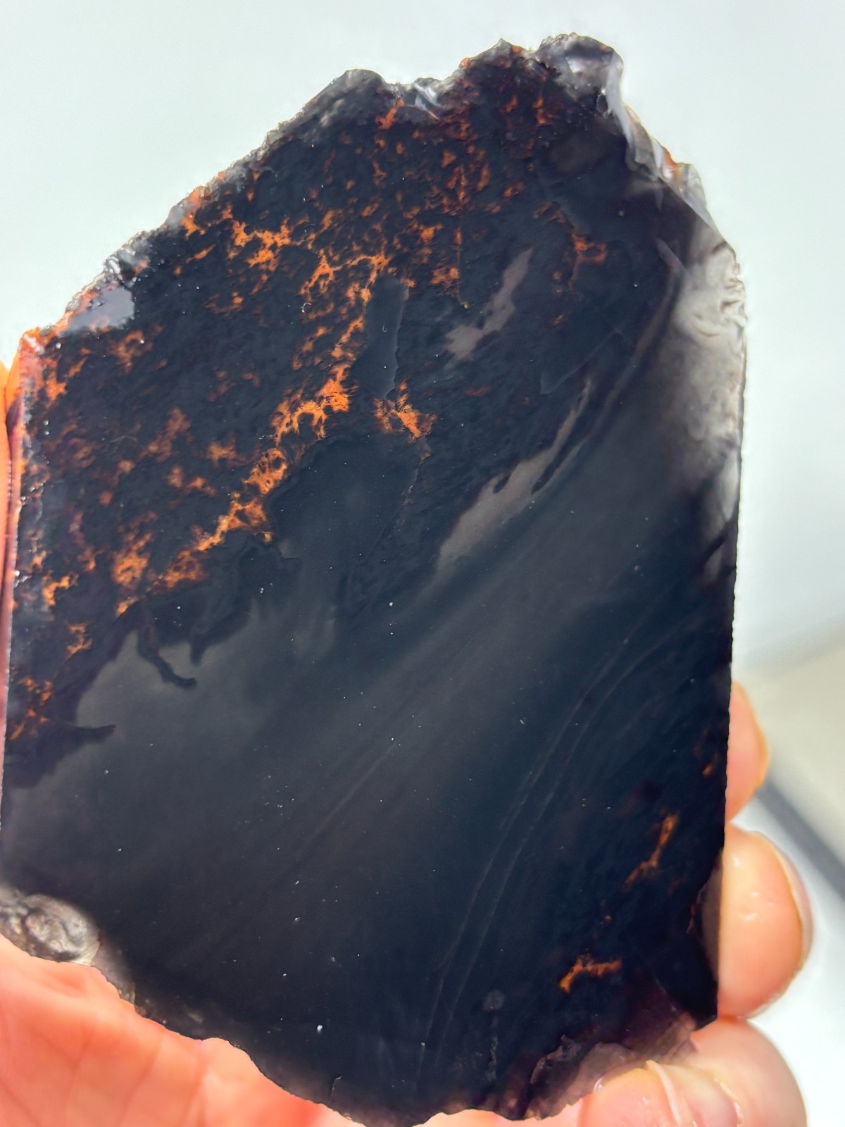 Tri-flow Sheen/Lace Obsidian Slab Lapidary Cabbing Knapping Combo ship avail