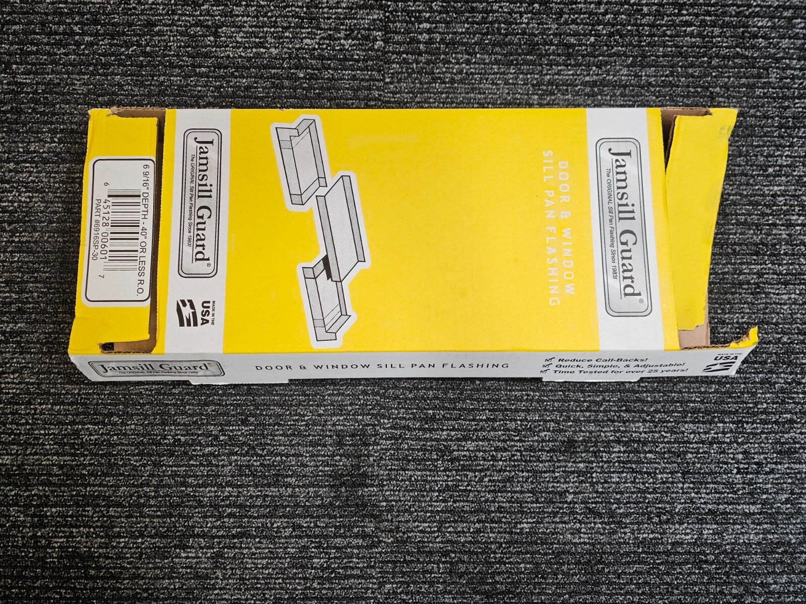 (QTY 2) Jamsill Guard Sill Pan Flashing 6 9/16 Up To 40" Plastic Step Flashing