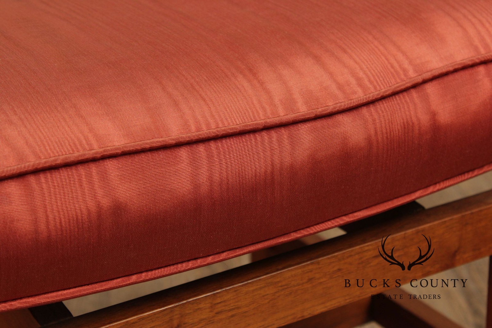 Jens Risom Mid Century Modern Pair Of Walnut Stools