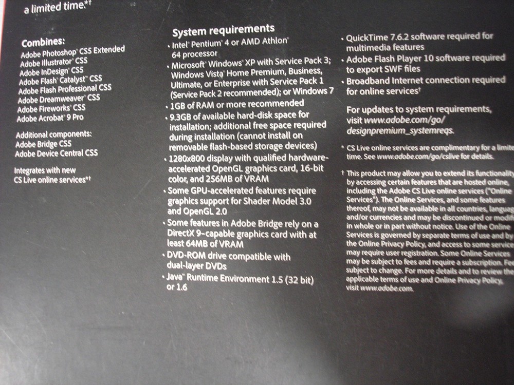 Adobe Creative Suite 5 CS5 Design Premium For Windows Full/Upgrade DVD Version