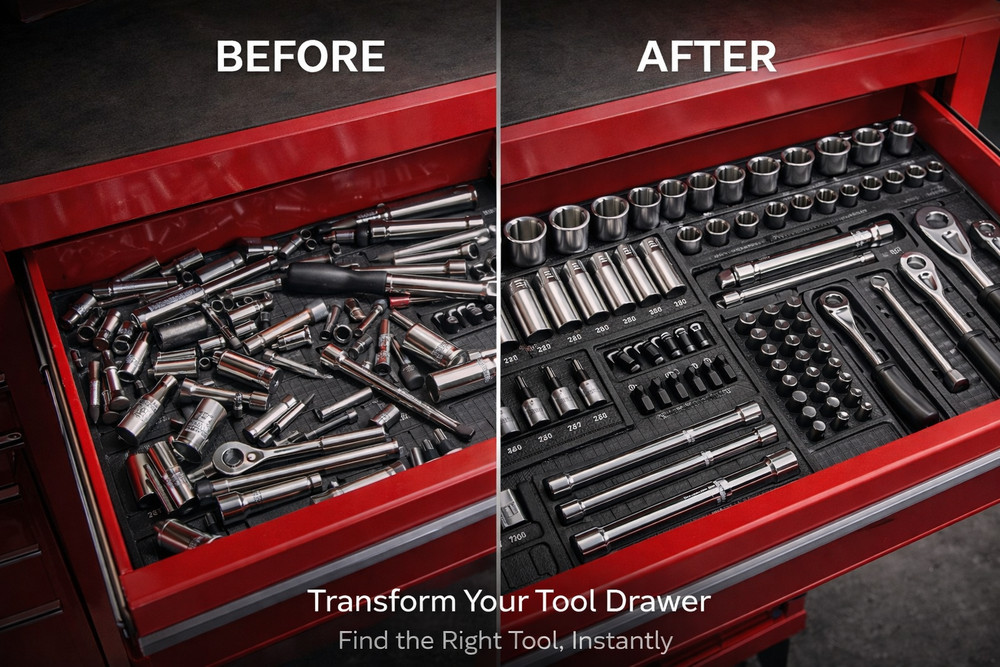 Gridfinity 2×2 Hex Bit Holder Stackable | 1/4" Bit Organizer | Modular Storage